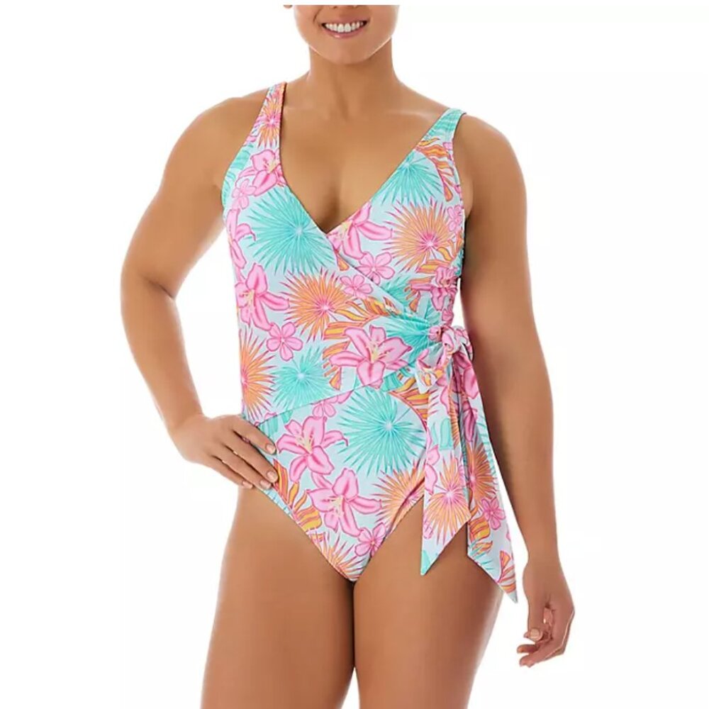 Member's Mark Women's Wrap Style One Piece Swimsuit Size XXL NWT